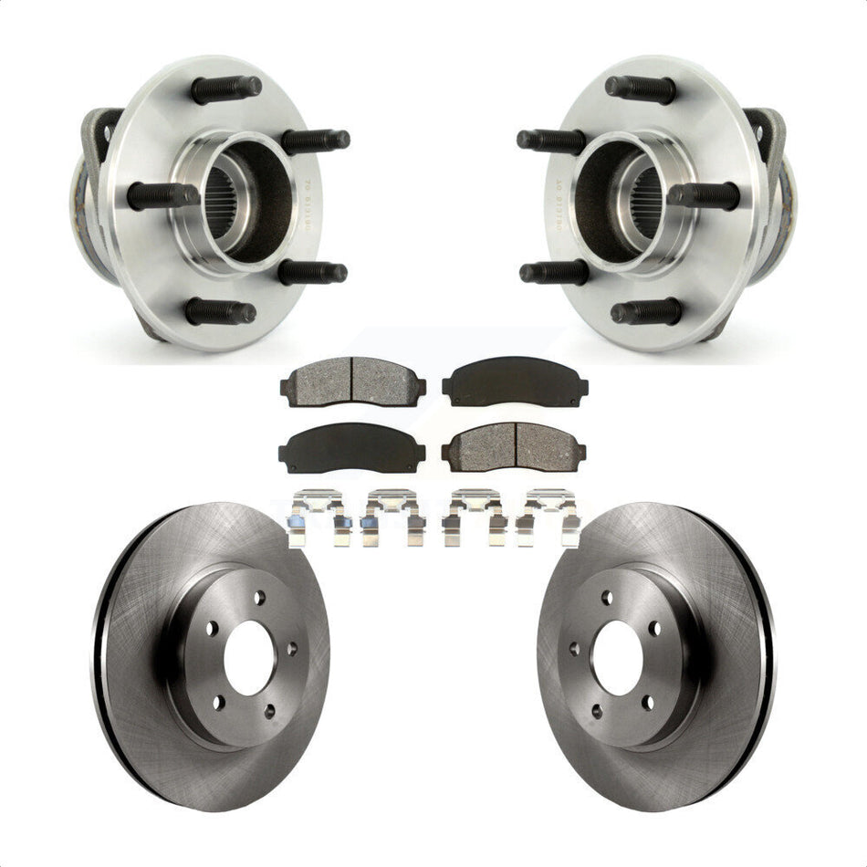 Front Hub Bearing Assembly With Disc Brake Rotors And Semi-Metallic Pads Kit For Saturn Vue Chevrolet Equinox Pontiac Torrent Non-ABS KBB-105582
