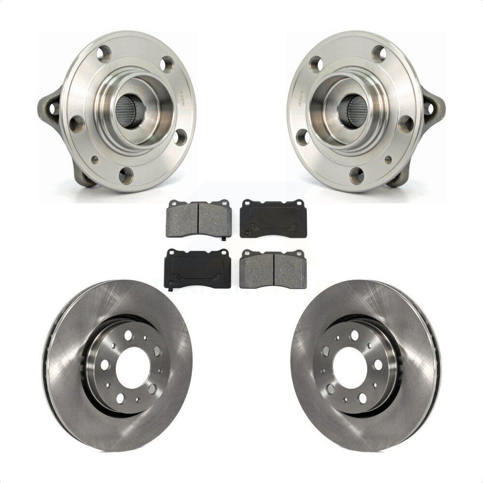 Front Hub Bearing Assembly With Disc Brake Rotors And Semi-Metallic Pads Kit For 2005-2007 Volvo V70 R 286mm Diameter Rotor KBB-105591