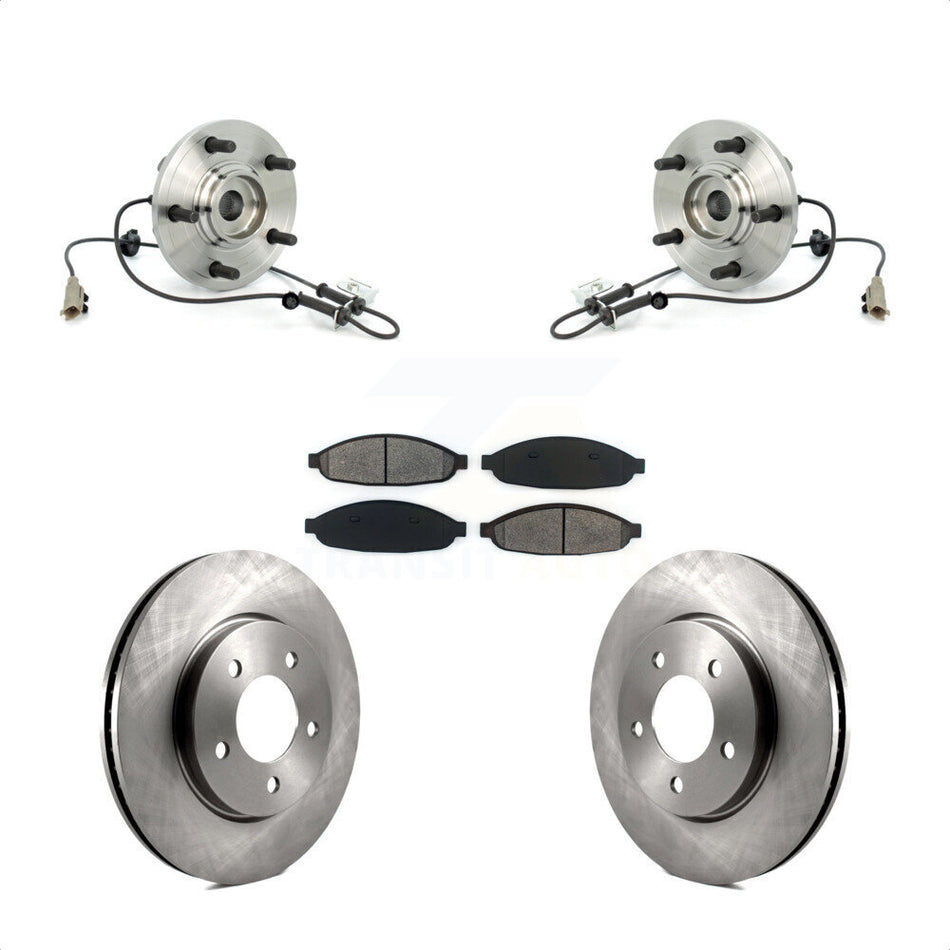 Front Hub Bearing Assembly With Disc Brake Rotors And Semi-Metallic Pads Kit For 2004-2006 Chrysler Pacifica KBB-105598