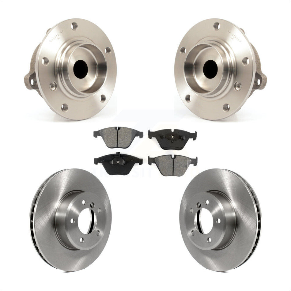 Front Hub Bearing Assembly With Disc Brake Rotors And Semi-Metallic Pads Kit For BMW 530i 528i 525i KBB-105611
