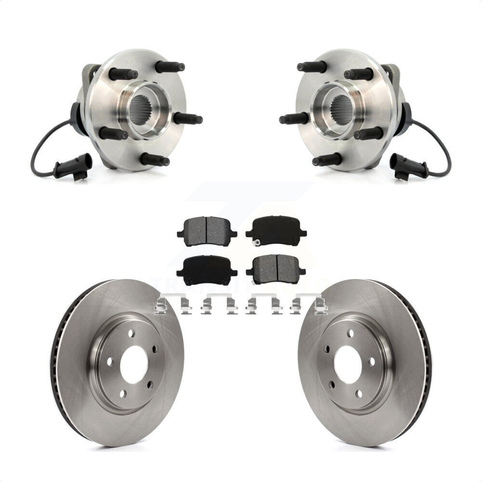 Front Hub Bearing Assembly With Disc Brake Rotors And Semi-Metallic Pads Kit For Chevrolet Malibu HHR Pontiac G6 KBB-105615
