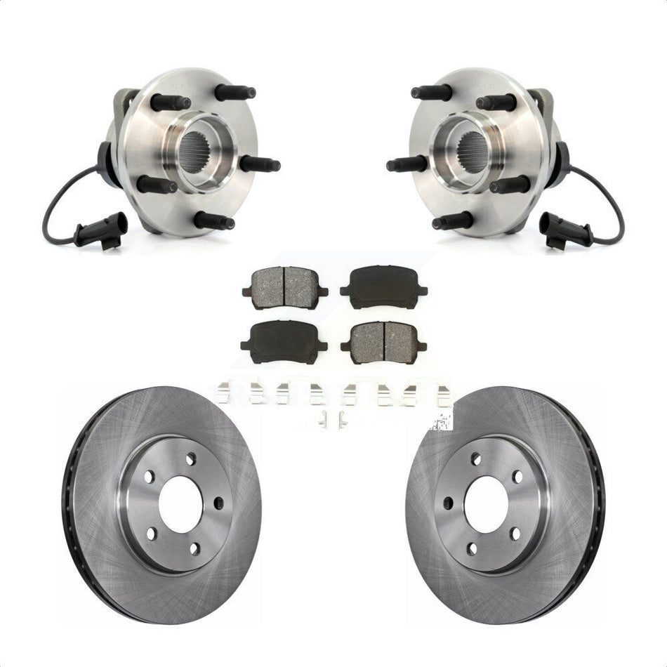 Front Hub Bearing Assembly With Disc Brake Rotors And Semi-Metallic Pads Kit For Chevrolet Malibu Pontiac G6 KBB-105618