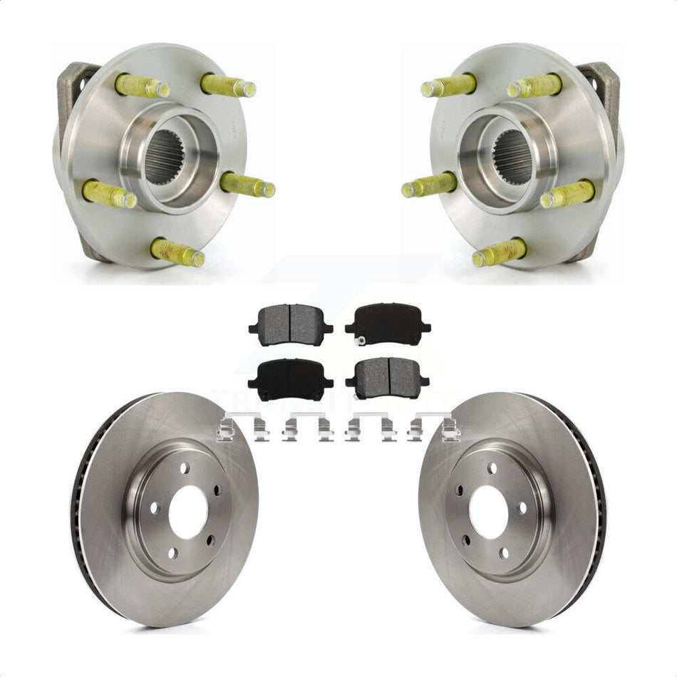 Front Hub Bearing Assembly With Disc Brake Rotors And Semi-Metallic Pads Kit For Chevrolet Malibu Pontiac G6 KBB-105620