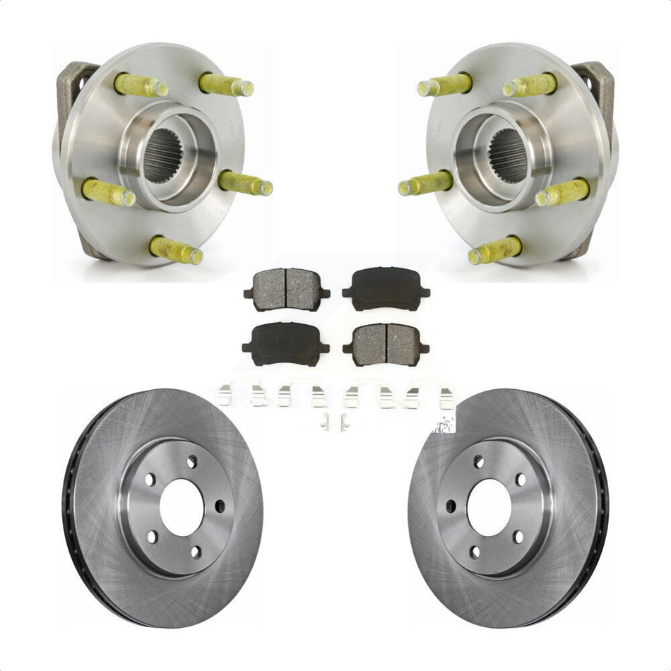 Front Hub Bearing Assembly With Disc Brake Rotors And Semi-Metallic Pads Kit For Pontiac G6 Chevrolet Malibu KBB-105623