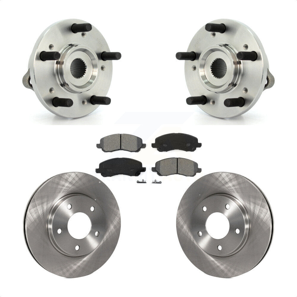 Front Hub Bearing Assembly Disc Brake Rotors And Pads Kit For 2010-2012 Mitsubishi Galant KBB-105624