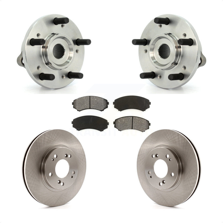Front Hub Bearing Assembly With Disc Brake Rotors And Semi-Metallic Pads Kit For Mitsubishi Endeavor KBB-105625