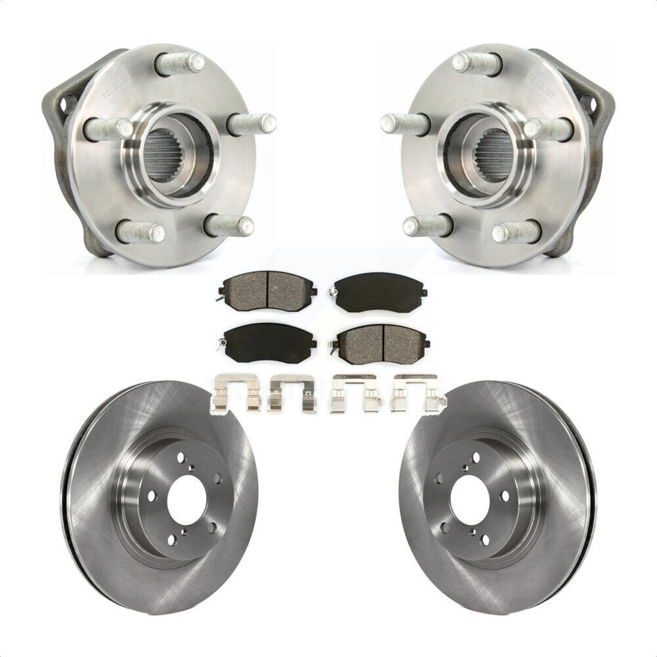 Front Hub Bearing Assembly With Disc Brake Rotors And Semi-Metallic Pads Kit For Subaru Impreza KBB-105627