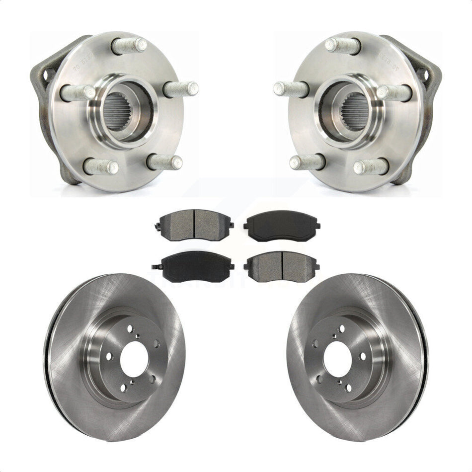 Front Hub Bearing Assembly With Disc Brake Rotors And Semi-Metallic Pads Kit For Subaru Impreza Legacy KBB-105628