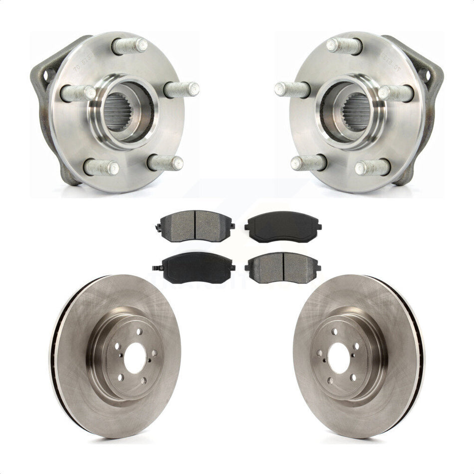 Front Hub Bearing Assembly With Disc Brake Rotors And Semi-Metallic Pads Kit For Subaru Legacy KBB-105634
