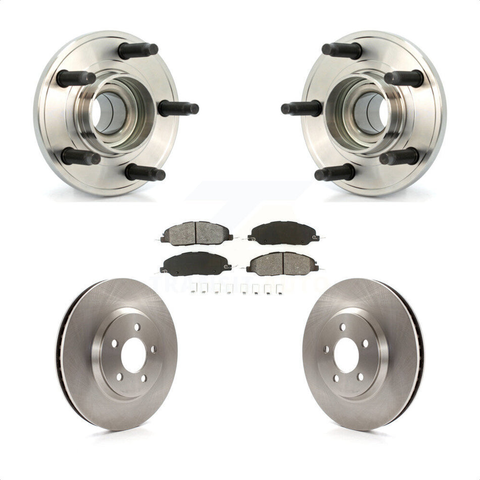 Front Hub Bearing Assembly With Disc Brake Rotors And Semi-Metallic Pads Kit For Ford Mustang KBB-105637