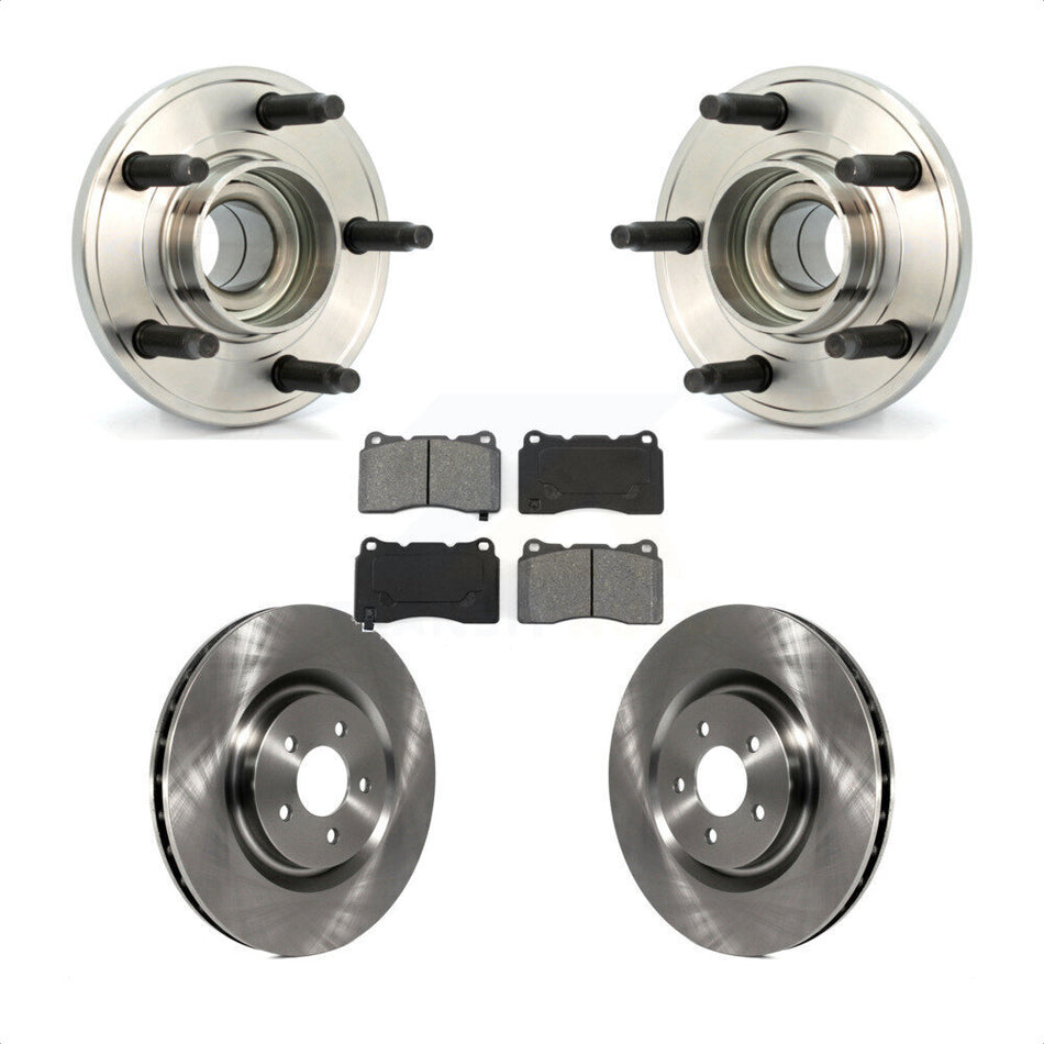 Front Hub Bearing Assembly With Disc Brake Rotors And Semi-Metallic Pads Kit For Ford Mustang KBB-105638