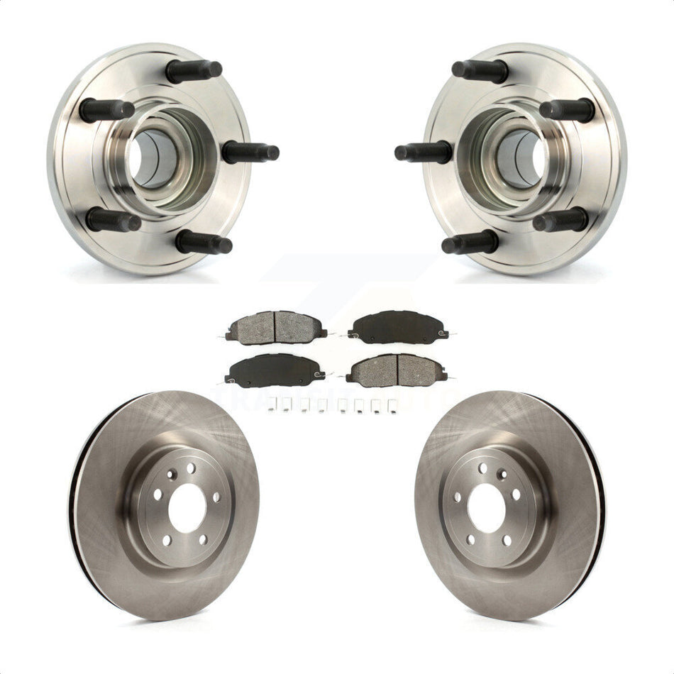 Front Hub Bearing Assembly With Disc Brake Rotors And Semi-Metallic Pads Kit For Ford Mustang KBB-105639