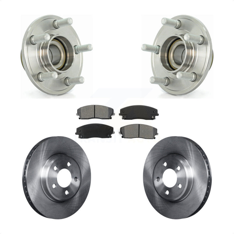 Front Hub Bearing Assembly With Disc Brake Rotors And Semi-Metallic Pads Kit For Dodge Chrysler 300 Charger Magnum Challenger KBB-105642