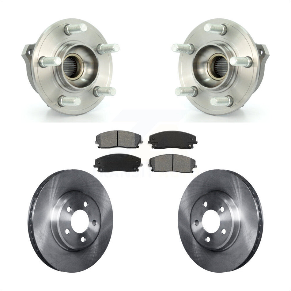 Front Hub Bearing Assembly With Disc Brake Rotors And Semi-Metallic Pads Kit For Dodge Charger Chrysler 300 Magnum KBB-105645