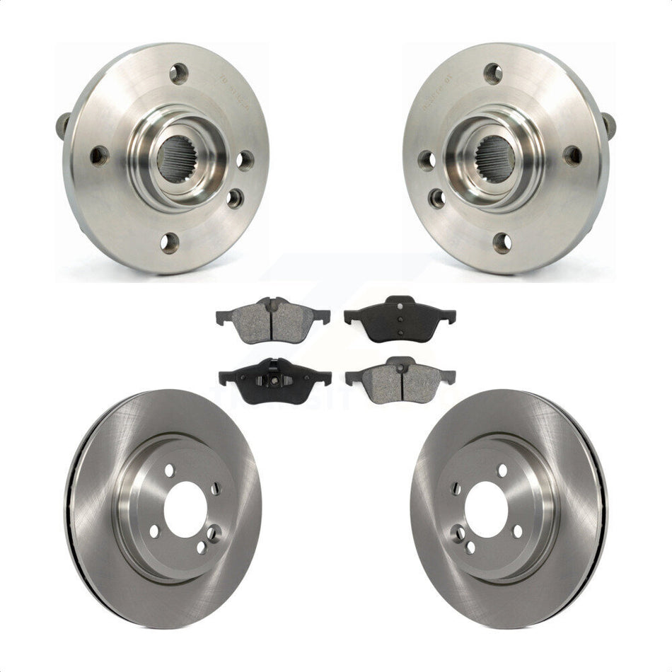 Front Hub Bearing Assembly With Disc Brake Rotors And Semi-Metallic Pads Kit For 2002-2006 Mini Cooper 276mm Diameter Rotor KBB-105647