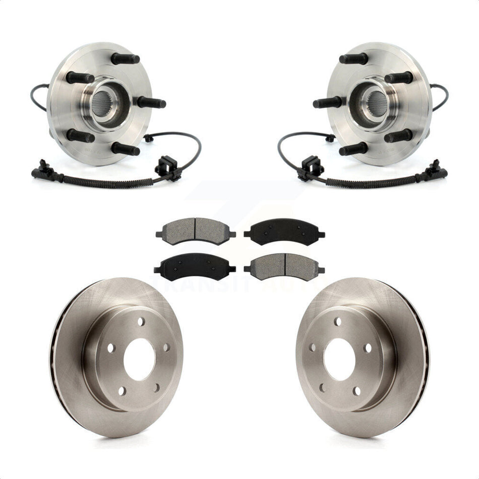 Front Hub Bearing Assembly With Disc Brake Rotors And Semi-Metallic Pads Kit For Dakota Dodge Mitsubishi Raider Ram KBB-105650