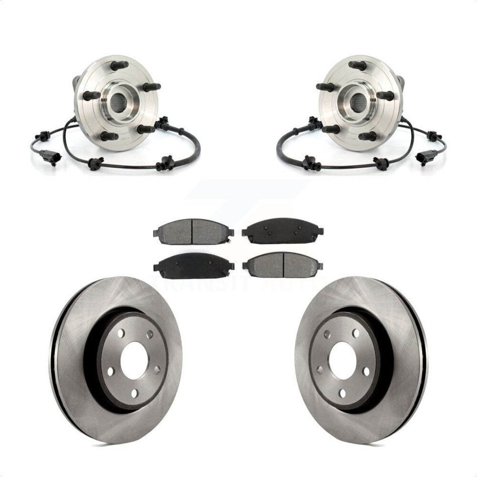 Front Hub Bearing Assembly With Disc Brake Rotors And Semi-Metallic Pads Kit For Jeep Grand Cherokee Commander KBB-105652