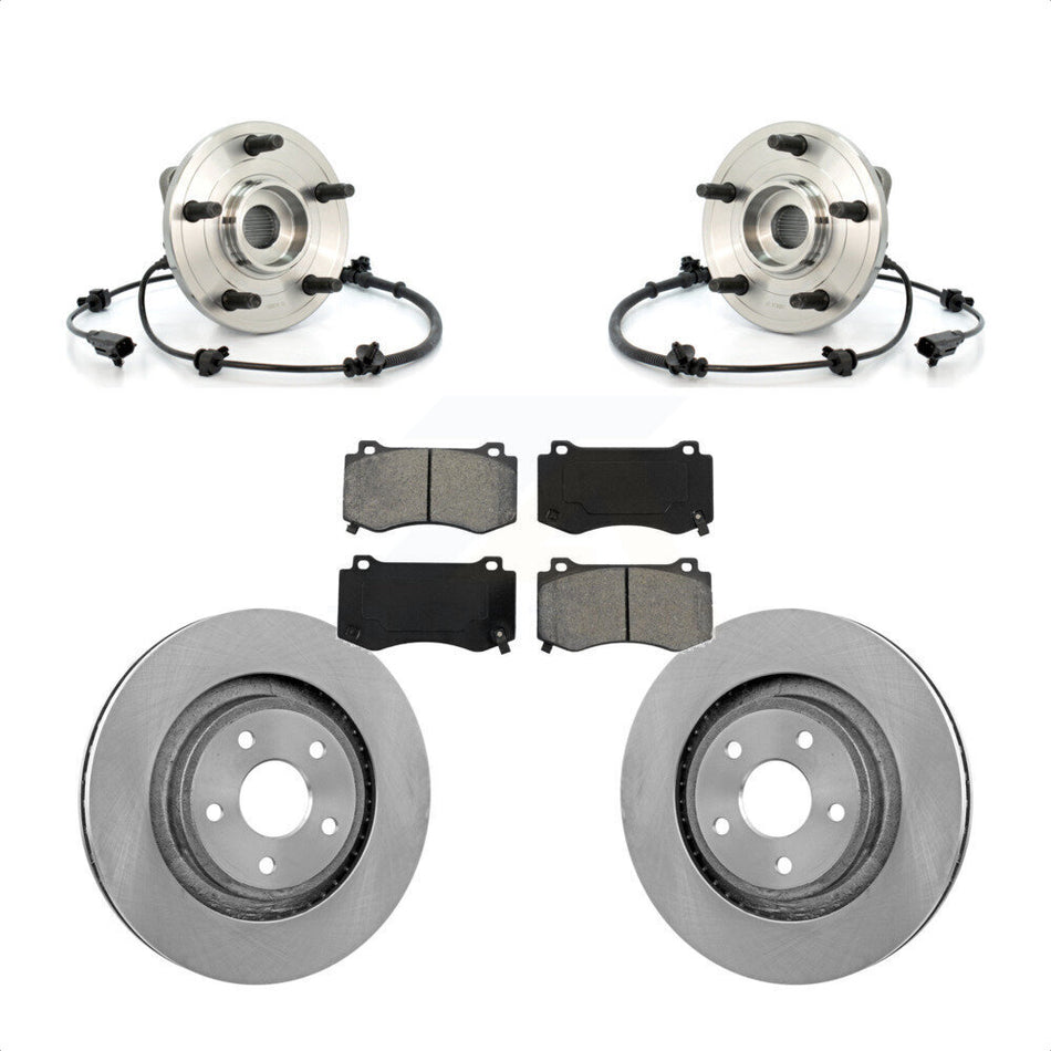 Front Hub Bearing Assembly With Disc Brake Rotors And Semi-Metallic Pads Kit For 2006-2010 Jeep Grand Cherokee SRT8 KBB-105653