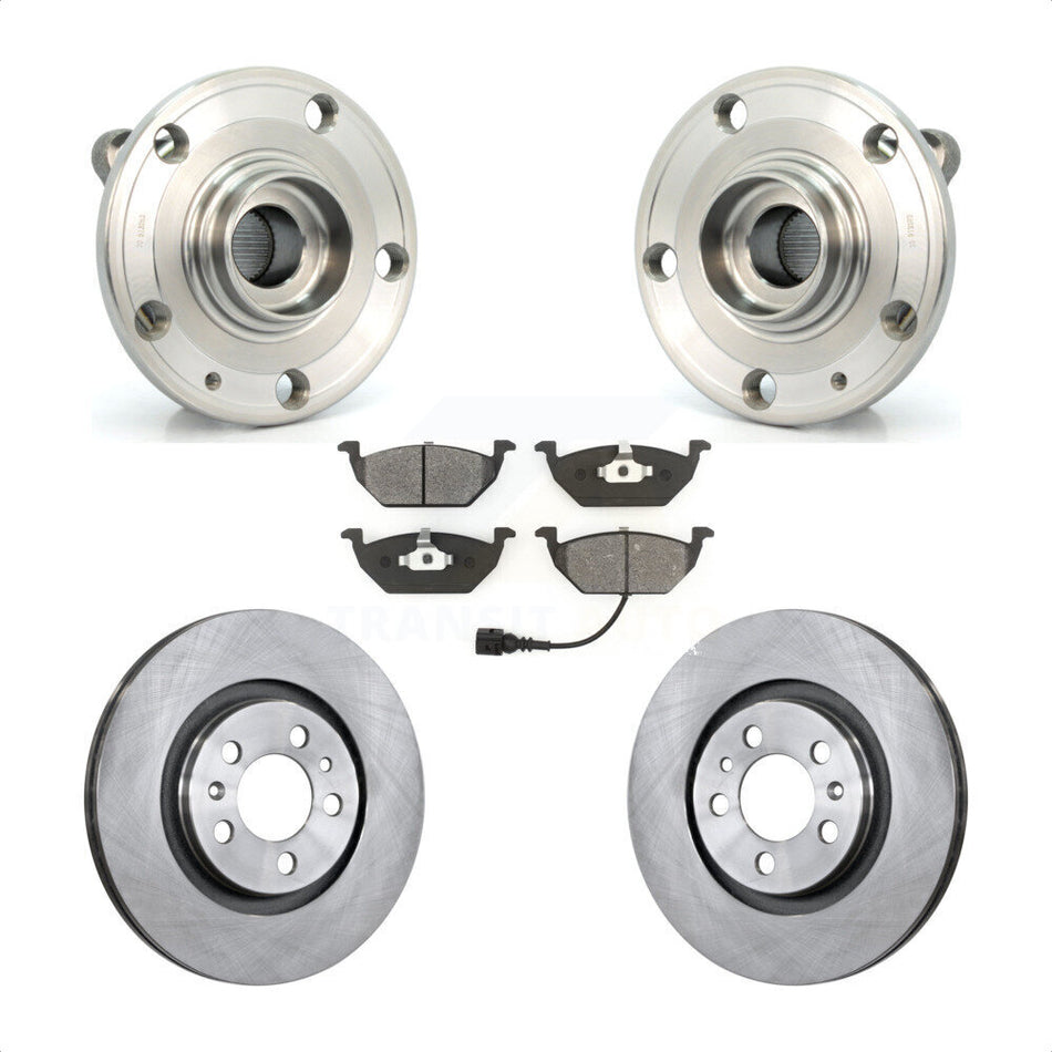 Front Hub Bearing Assembly With Disc Brake Rotors And Semi-Metallic Pads Kit For Volkswagen Jetta Golf City KBB-105662