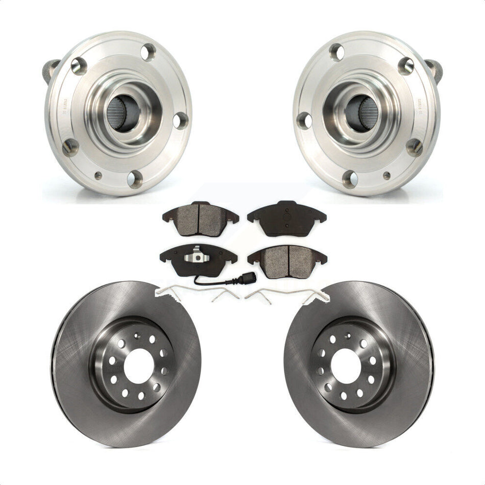 Front Hub Bearing Assembly With Disc Brake Rotors And Semi-Metallic Pads Kit For Volkswagen Jetta Beetle CC Passat GTI Audi Eos A3 TT Quattro Golf KBB-105665