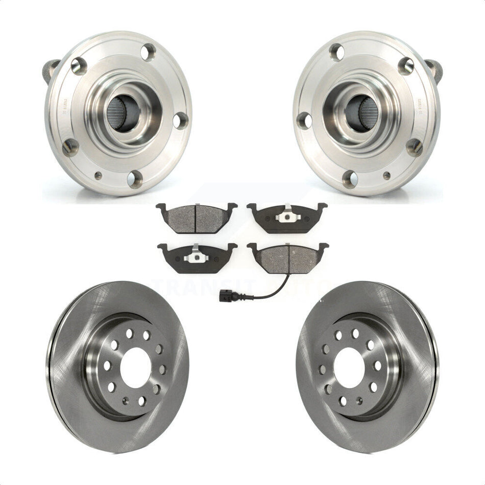 Front Hub Bearing Assembly With Disc Brake Rotors And Semi-Metallic Pads Kit For 2011-2015 Volkswagen Jetta 280mm Diameter Rotor KBB-105670