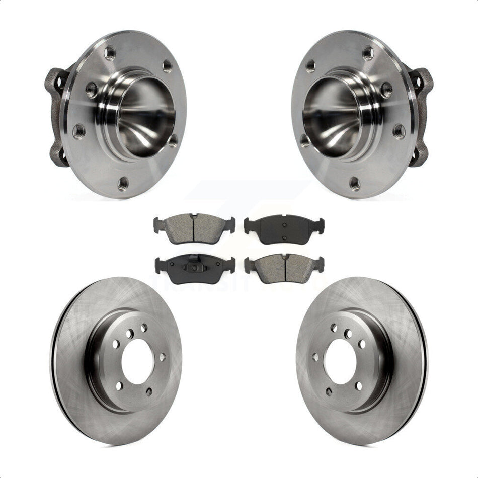 Front Hub Bearing Assembly With Disc Brake Rotors And Semi-Metallic Pads Kit For 2006 BMW 325Ci KBB-105671