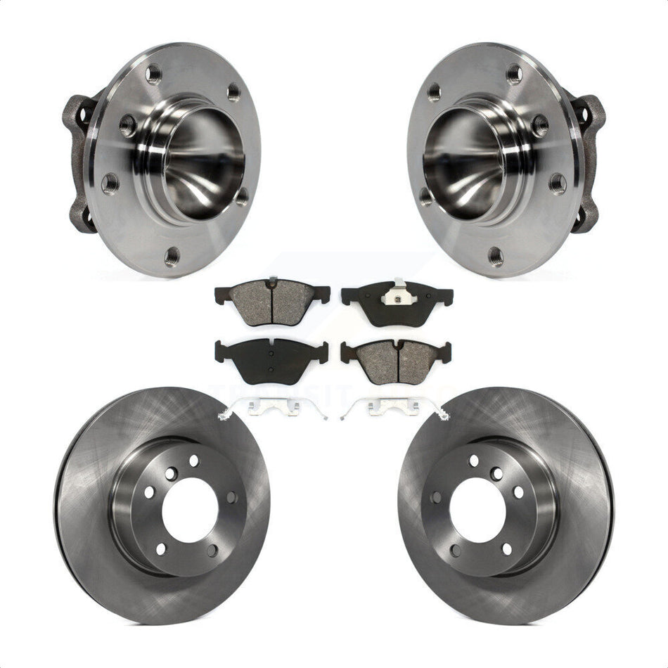 Front Hub Bearing Assembly With Disc Brake Rotors And Semi-Metallic Pads Kit For BMW 328i 325i 128i 323i KBB-105673