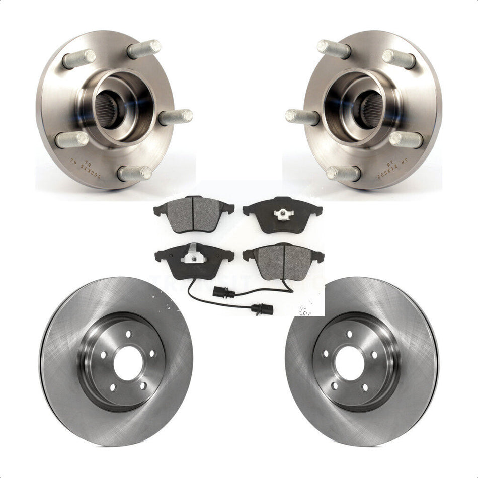 Front Hub Bearing Assembly With Disc Brake Rotors And Semi-Metallic Pads Kit For Volvo S40 C70 V50 320mm Diameter Rotor KBB-105679