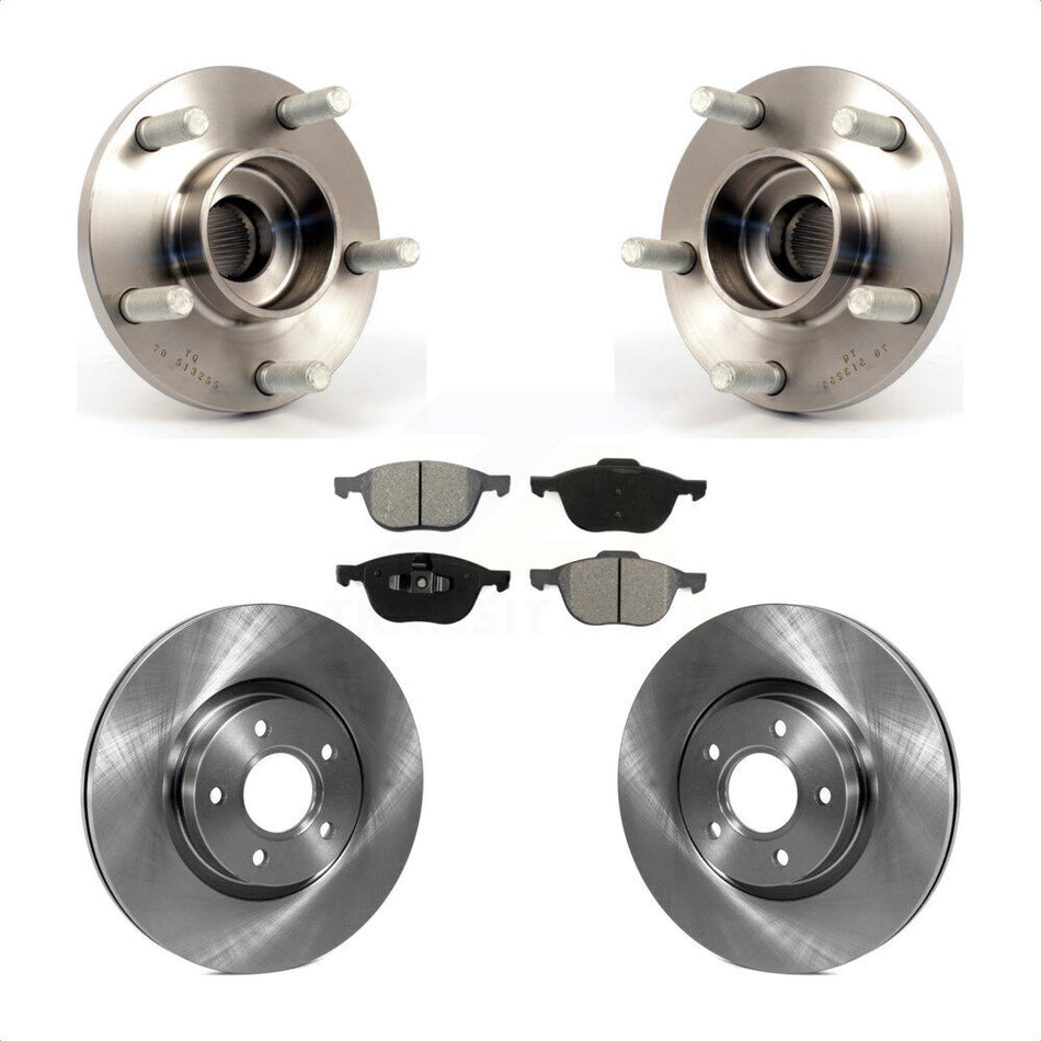 Front Hub Bearing Assembly With Disc Brake Rotors And Semi-Metallic Pads Kit For Volvo S40 C70 C30 V50 KBB-105680