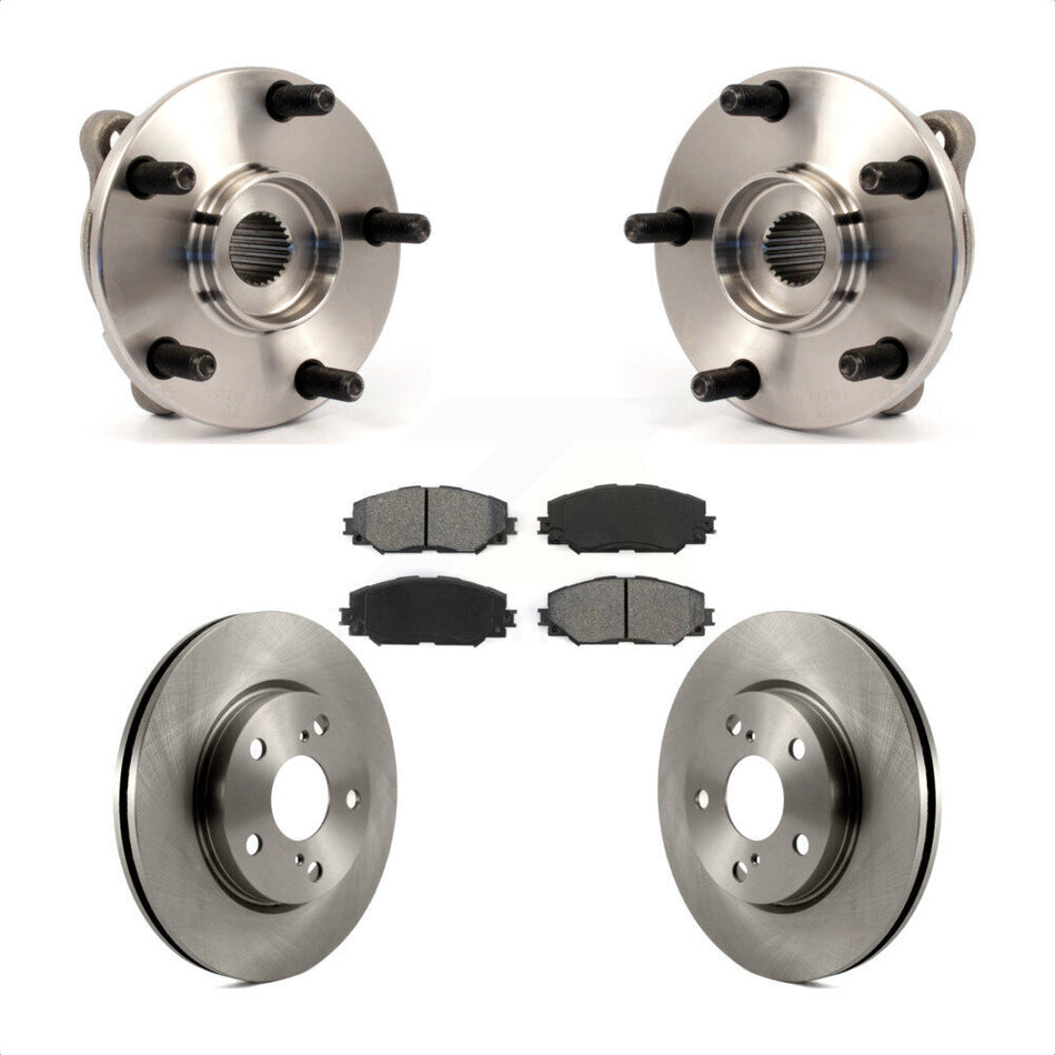 Front Hub Bearing Assembly With Disc Brake Rotors And Semi-Metallic Pads Kit For Toyota RAV4 Scion xB Prius V Lexus HS250h KBB-105682