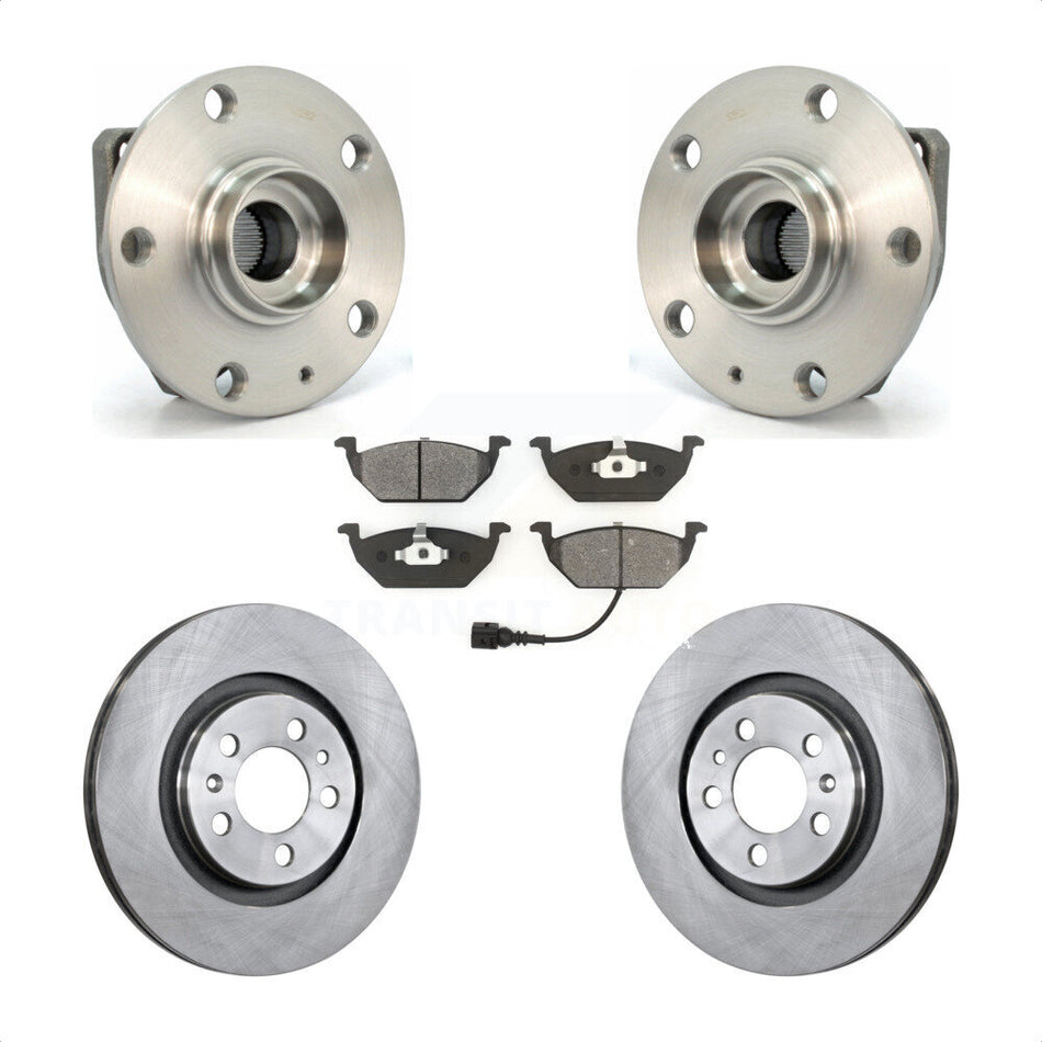 Front Hub Bearing Assembly With Disc Brake Rotors And Semi-Metallic Pads Kit For Volkswagen Golf City KBB-105686