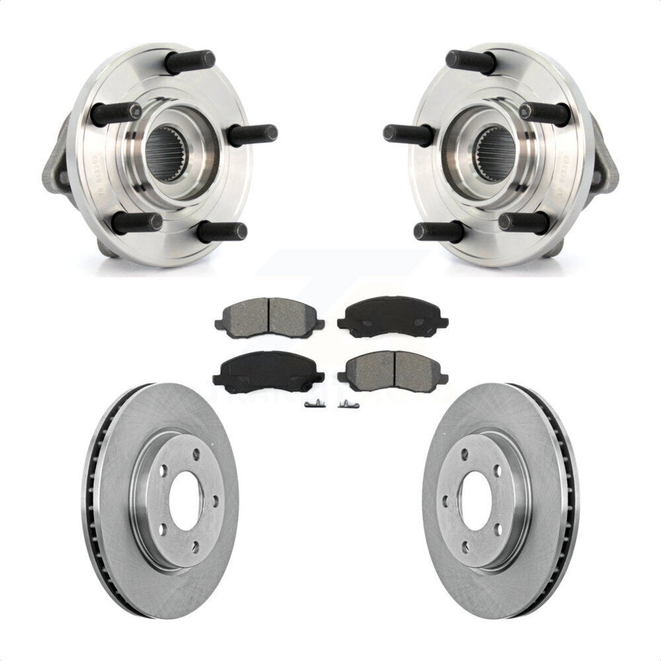 Front Hub Bearing Assembly With Disc Brake Rotors And Semi-Metallic Pads Kit For Dodge Caliber KBB-105692
