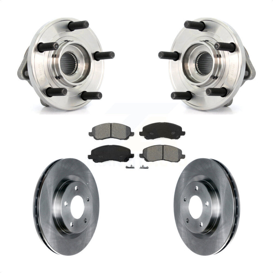 Front Hub Bearing Assembly With Disc Brake Rotors And Semi-Metallic Pads Kit For Chrysler Dodge Avenger 200 Sebring Caliber KBB-105693