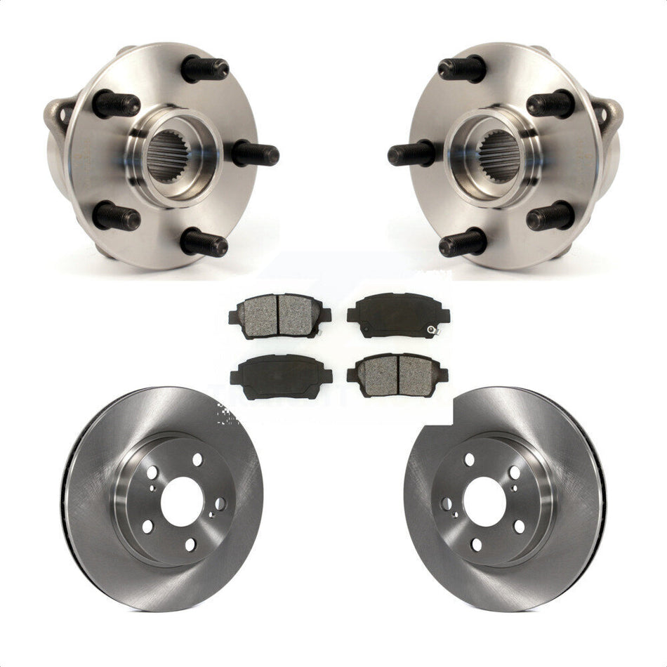 Front Hub Bearing Assembly With Disc Brake Rotors And Semi-Metallic Pads Kit For 2004-2009 Toyota Prius KBB-105697