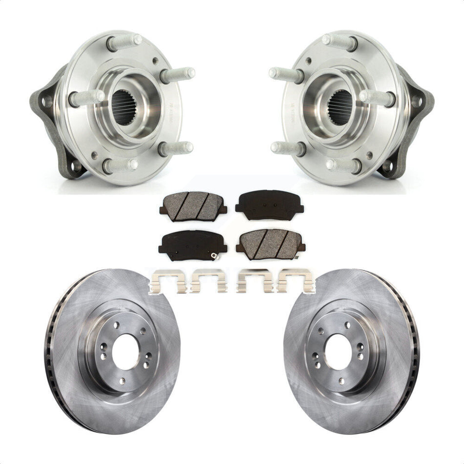 Front Hub Bearing Assembly With Disc Brake Rotors And Semi-Metallic Pads Kit For Kia Sorento Hyundai Santa Fe Sport KBB-105702