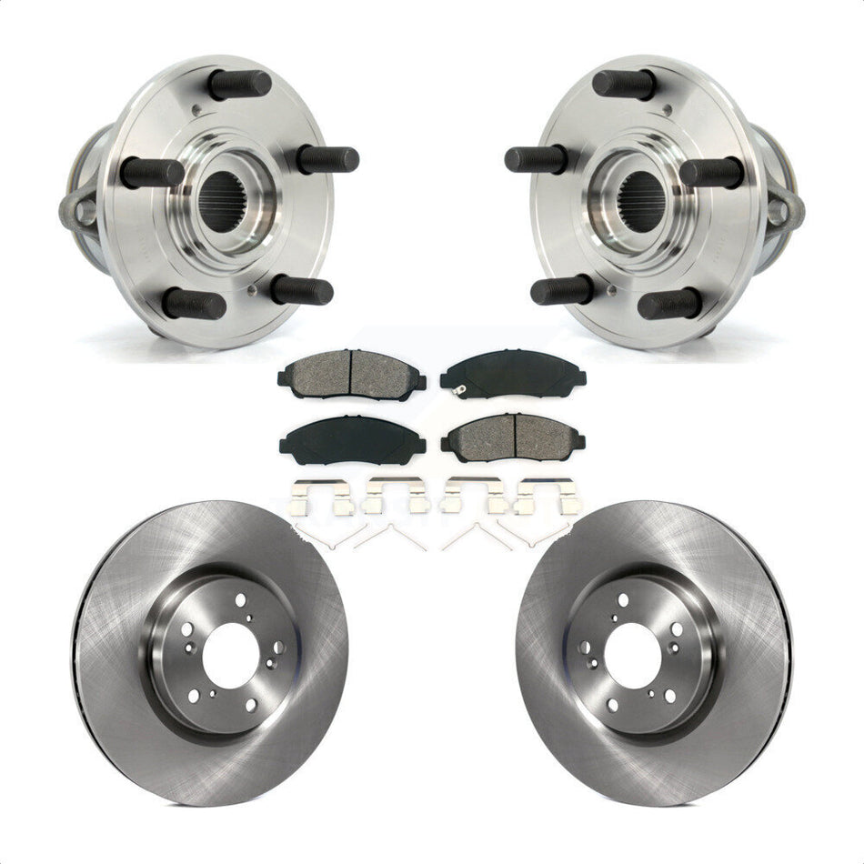 Front Hub Bearing Assembly With Disc Brake Rotors And Semi-Metallic Pads Kit For Honda Pilot Acura MDX ZDX KBB-105704