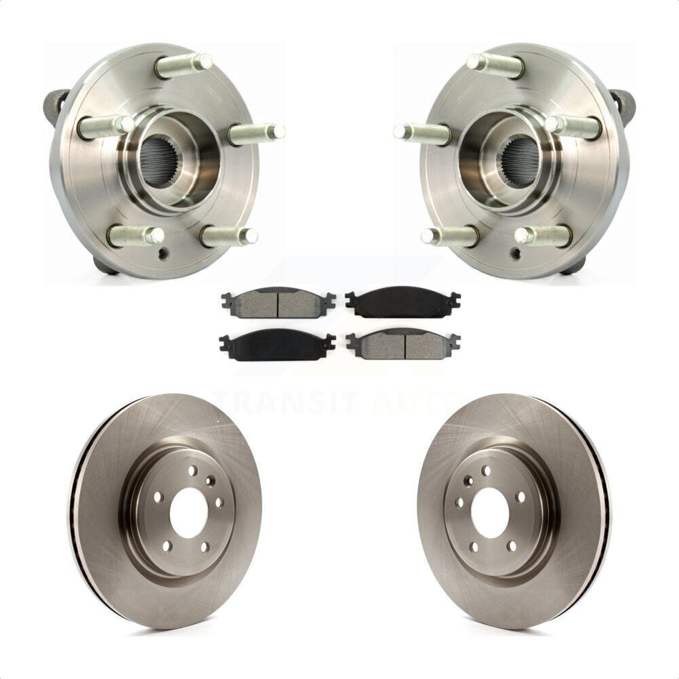 Front Hub Bearing Assembly With Disc Brake Rotors And Semi-Metallic Pads Kit For 2009-2010 Lincoln MKS KBB-105719