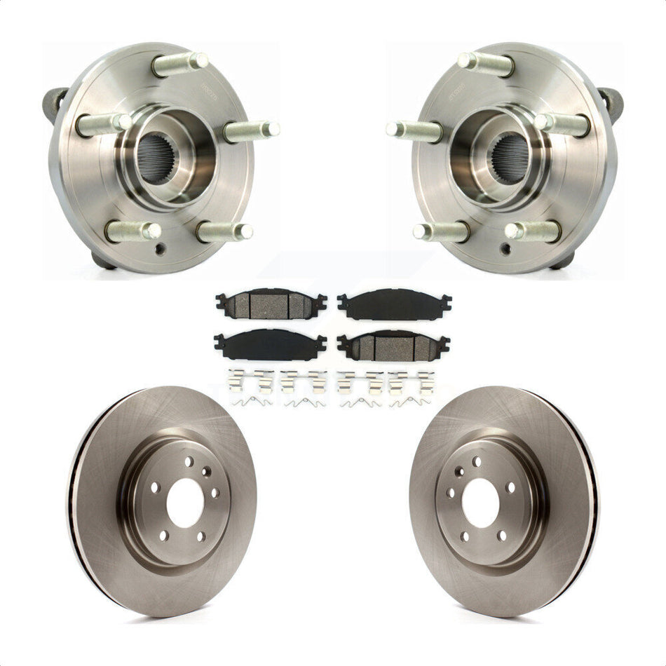 Front Hub Bearing Assembly With Disc Brake Rotors And Semi-Metallic Pads Kit For Ford Taurus Flex Lincoln MKT MKS KBB-105720