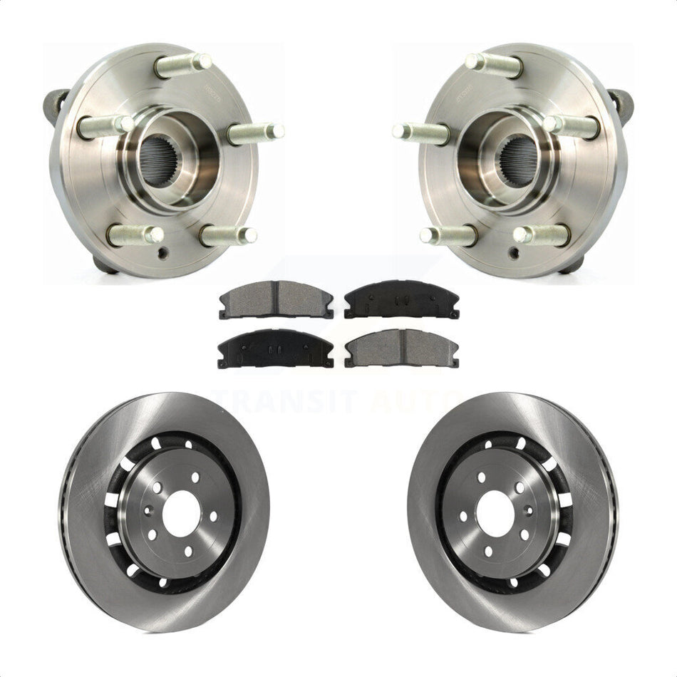 Front Hub Bearing Assembly With Disc Brake Rotors And Semi-Metallic Pads Kit For Ford Flex Taurus Lincoln MKS MKT KBB-105721
