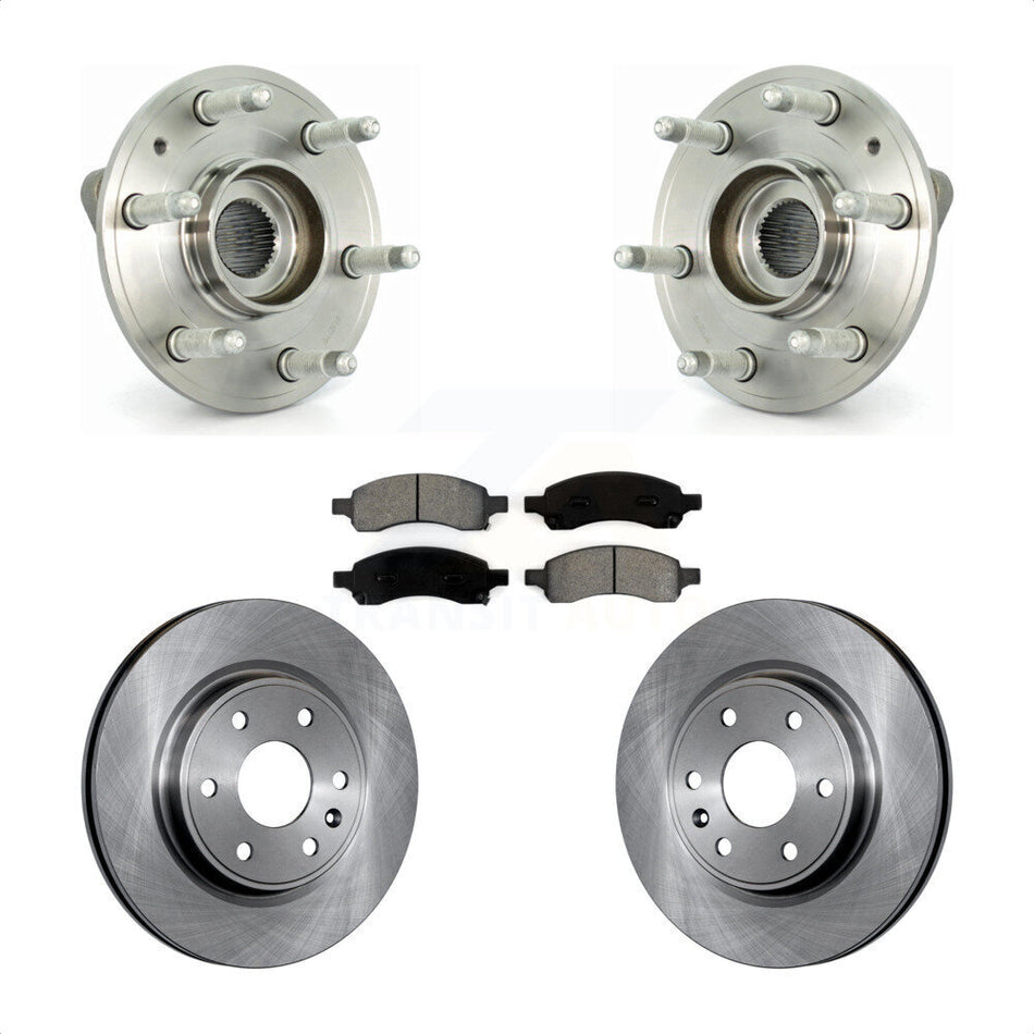 Front Hub Bearing Assembly With Disc Brake Rotors And Semi-Metallic Pads Kit For Chevrolet Traverse GMC Acadia Buick Enclave Saturn Outlook Limited KBB-105723