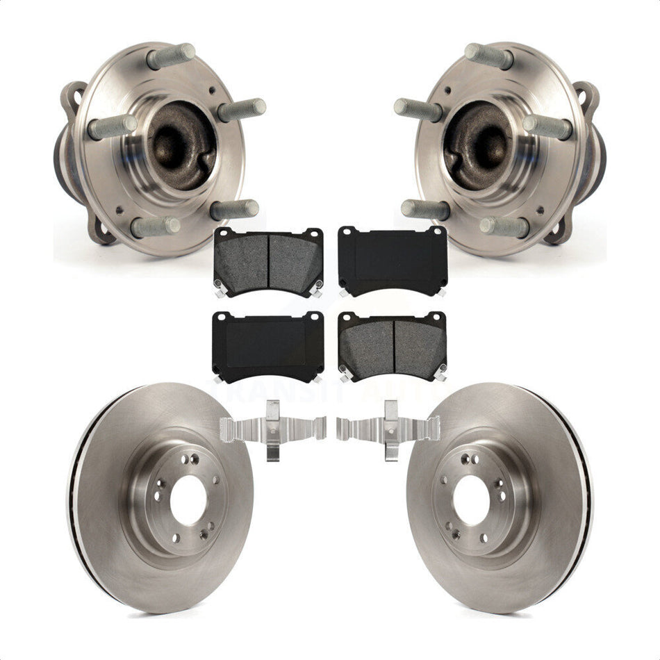 Front Hub Bearing Assembly With Disc Brake Rotors And Semi-Metallic Pads Kit For Hyundai Genesis KBB-105726
