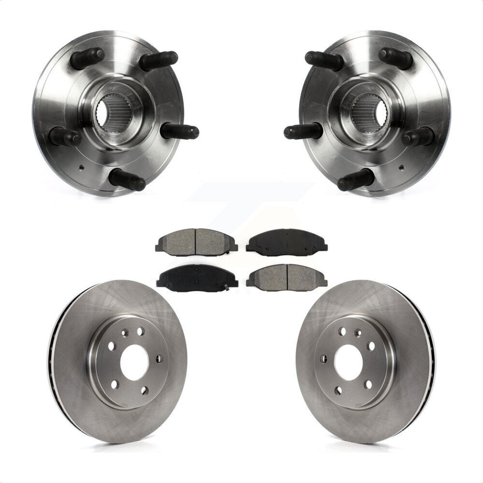 Front Hub Bearing Assembly With Disc Brake Rotors And Semi-Metallic Pads Kit For 2012-2013 Cadillac CTS V 315mm Diameter Rotor KBB-105728