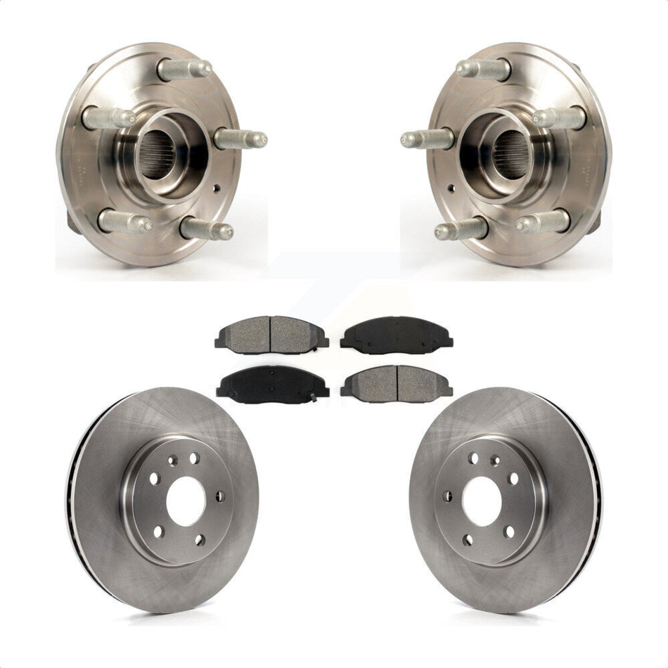 Front Hub Bearing Assembly With Disc Brake Rotors And Semi-Metallic Pads Kit For Cadillac CTS KBB-105730