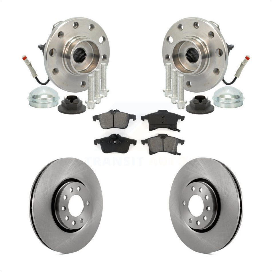 Front Hub Bearing Assembly With Disc Brake Rotors And Semi-Metallic Pads Kit For 2008-2009 Saturn Astra KBB-105733
