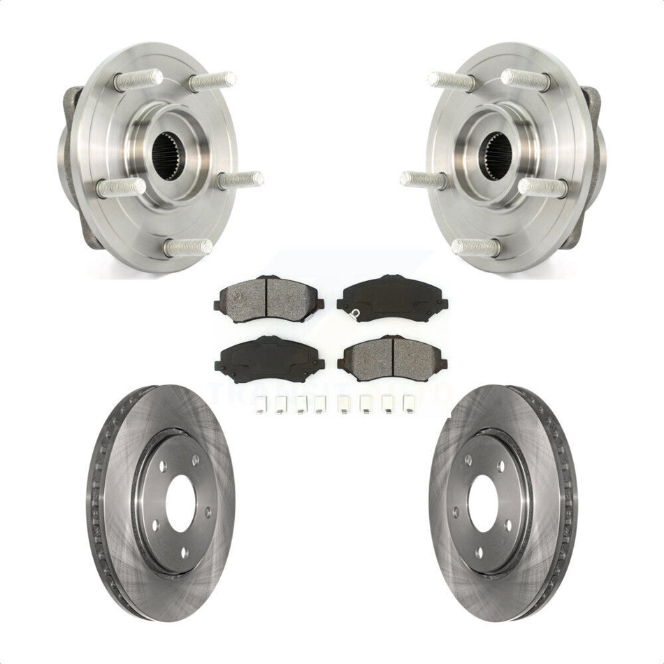 Front Hub Bearing Assembly With Disc Brake Rotors And Semi-Metallic Pads Kit For Dodge Journey KBB-105734