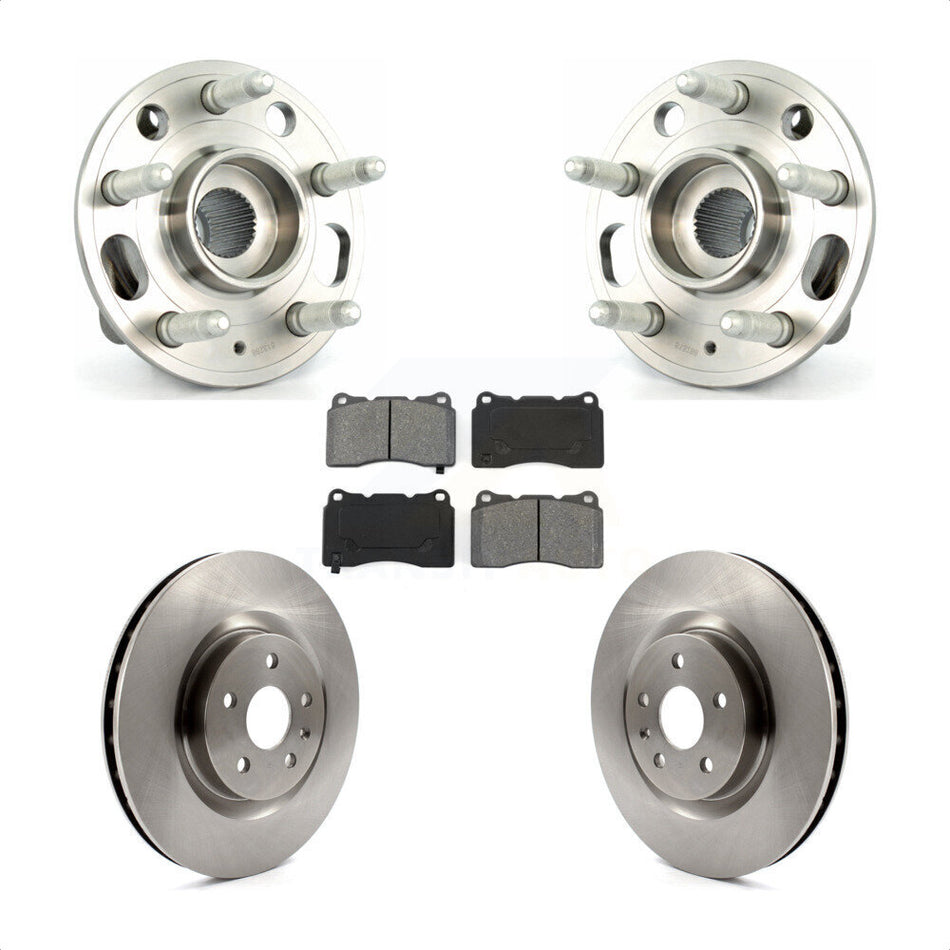 Front Hub Bearing Assembly With Disc Brake Rotors And Semi-Metallic Pads Kit For 2012-2013 Buick Regal Brembo Calipers KBB-105744