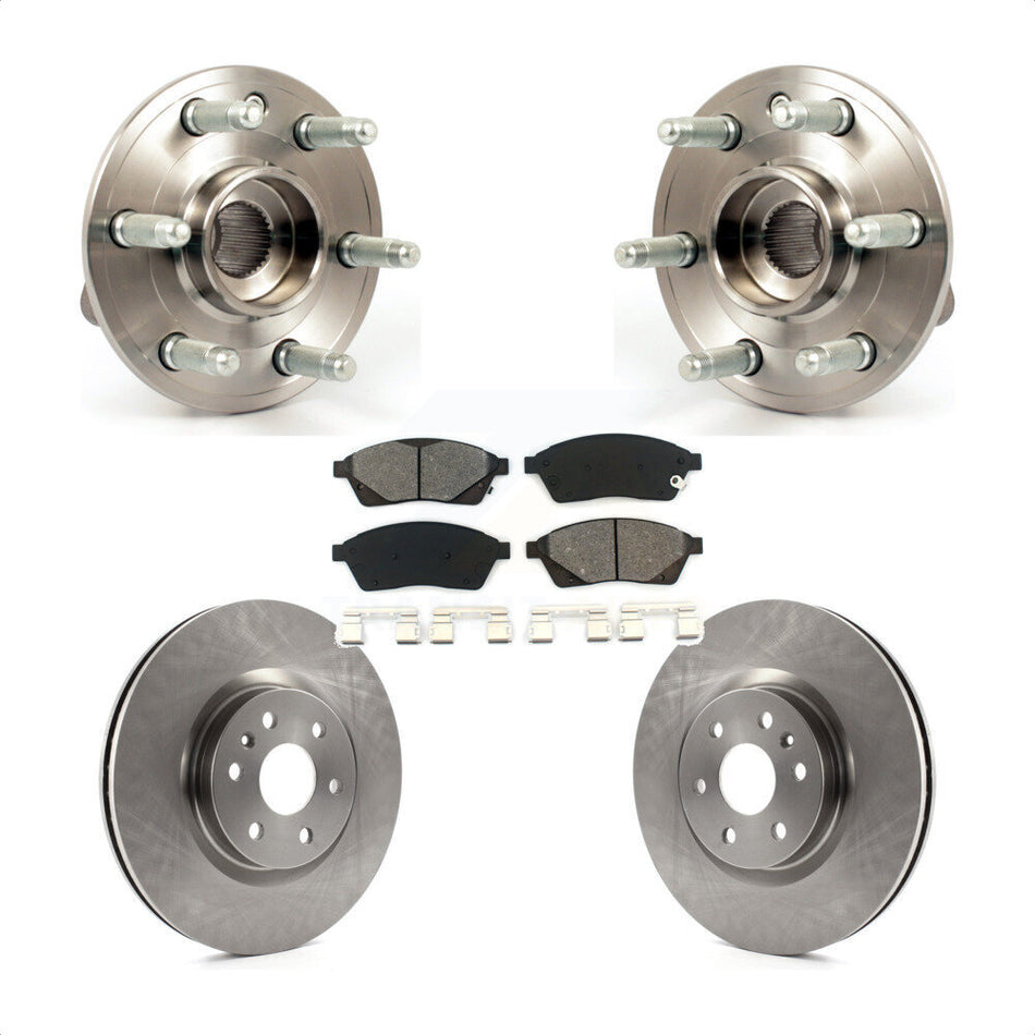 Front Hub Bearing Assembly With Disc Brake Rotors And Semi-Metallic Pads Kit For Cadillac SRX Saab 9-4X KBB-105746