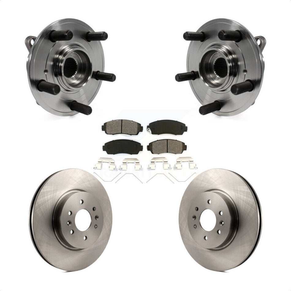 Front Hub Bearing Assembly With Disc Brake Rotors And Semi-Metallic Pads Kit For 2011-2014 Honda Odyssey KBB-105748