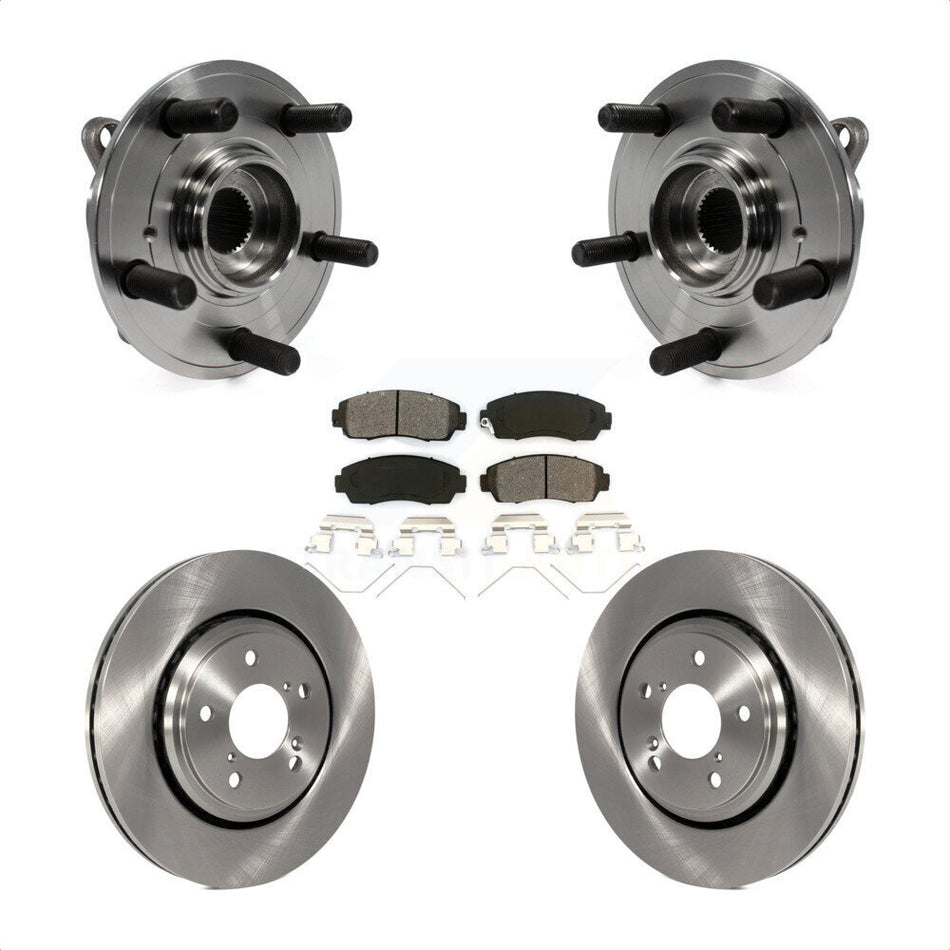 Front Hub Bearing Assembly With Disc Brake Rotors And Semi-Metallic Pads Kit For 2015-2017 Honda Odyssey KBB-105749