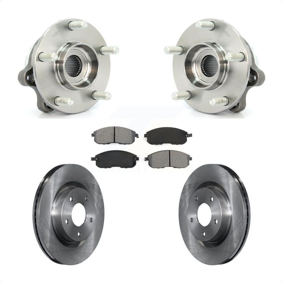 Front Hub Bearing Assembly With Disc Brake Rotors And Semi-Metallic Pads Kit For Nissan Altima KBB-105750